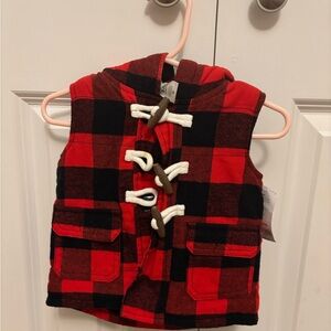 Carter's Red and Black Plaid Vest